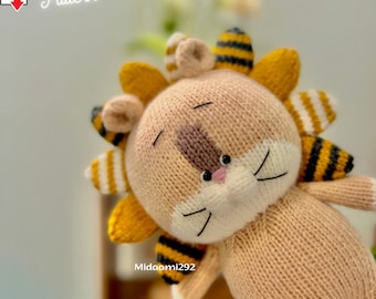 Lion Knitting Pattern, Knitted Toy Tutorial, Knitted Animal Pattern