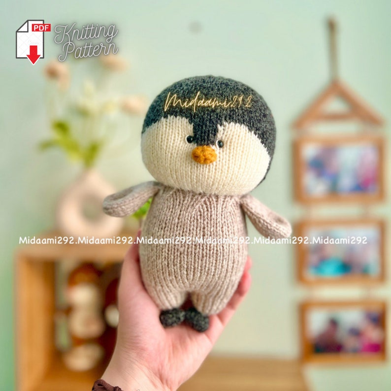 Penguin Knitting Pattern, Knitted Toy Tutorial, Knitted Animal Pattern zdjęcie 8