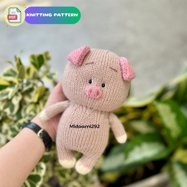 Pig Knitting Pattern, Knitting Toy Tutorial, Knitting Animal Pattern