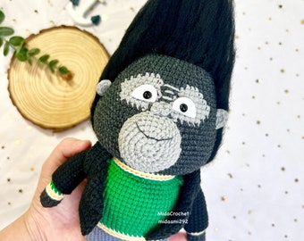 Patrón de crochet Johnny Gorilla, Patrón Amigurumi Tutorial, Patrón de crochet Mono, Patrón PDF en inglés, Término de EE. UU.