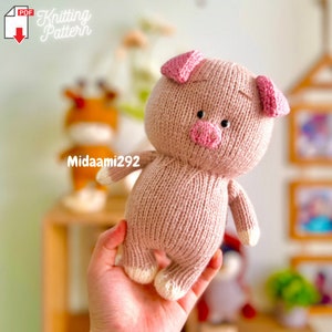 Pig Knitting Pattern, Knitting Toy Tutorial, Knitting Animal Pattern zdjęcie 1