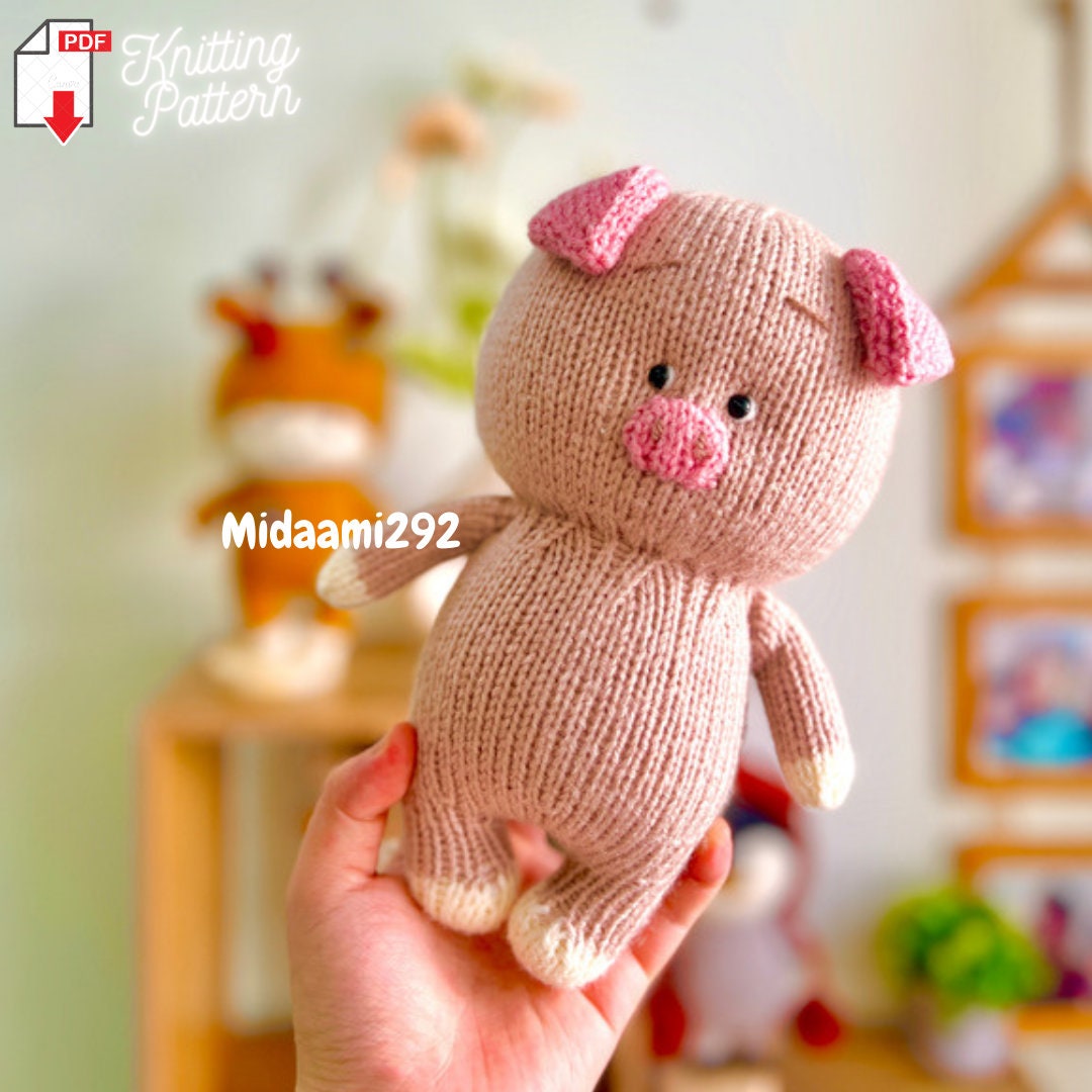 Pig Knitting Pattern, Knitting Toy Tutorial, Knitting Animal Pattern