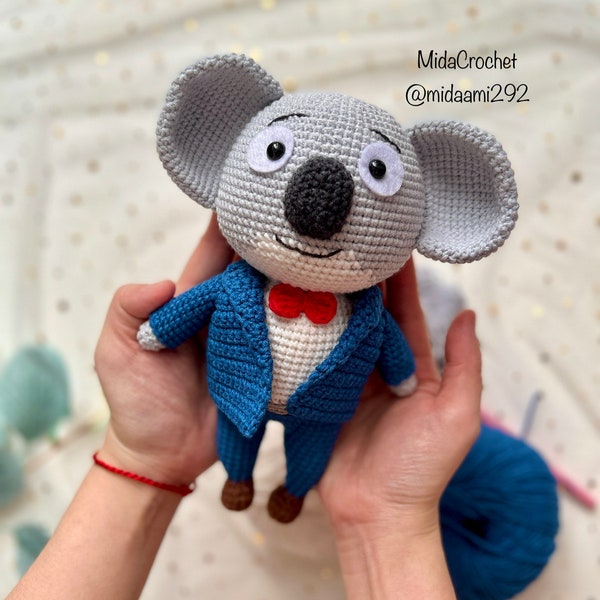 Modèle au crochet de koala, Buster Moon le koala, motif koala amigurumi, koala au crochet, motif amigurumi