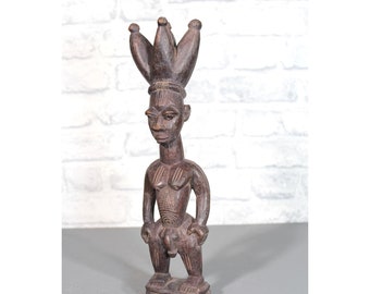 彫刻のペア エレ イベジ ヨルバ ブラックウッド、双子の人形