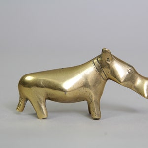 Brass Hippo, Miniature Brass Hippo, Cute Hippo, Hand Made Hippo, Vintage African Bronze/Brass Hippopotamus