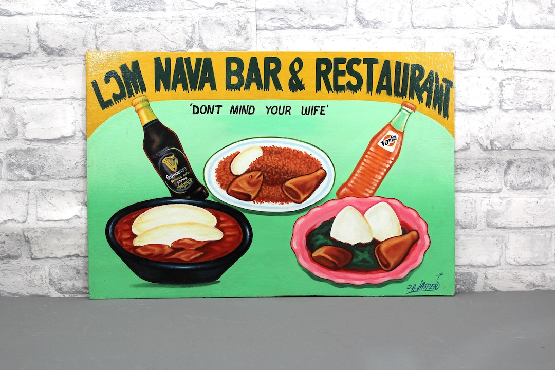 Hand-painted African Food Sign –african Vendor Food Signboard, Folk Art ...
