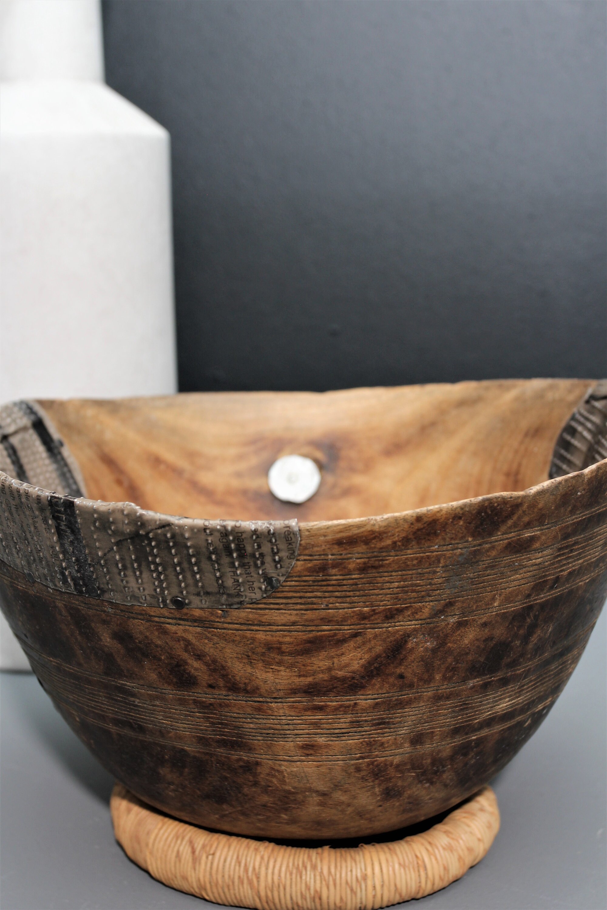 TUAREG Tribe Wooden Bowl With Etched Patterns and Design, Large Wood ...