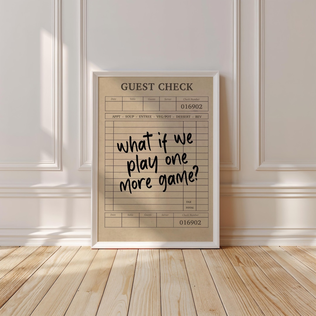 Ready Check Gamer Guest Check Gamer Wall Art Instant Download,