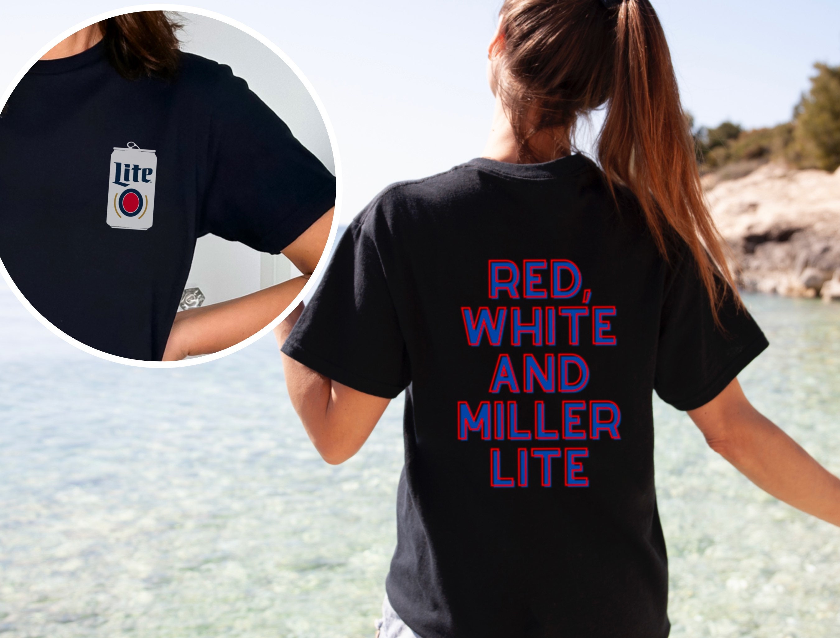 Red White and Miller Lite Miller Lite Shirt Beer T Shirt Etsy