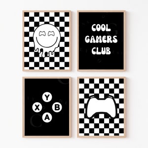 Video Game Decor, Video Game Posters, Set of 4, Gaming Room Decor, Gamer Gift, Gaming Room Digital Art, Boys Bedroom Decor, Video Game Print