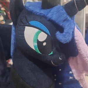 My little pony Princess Luna 50cm plush open wings, customized OC plushie, personalized stuffed animal, handmade commission