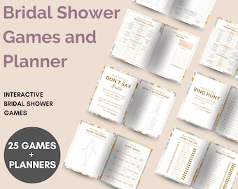 Paquete de juegos para despedida de soltera, juegos minimalistas para despedida de soltera (PDF imprimible)