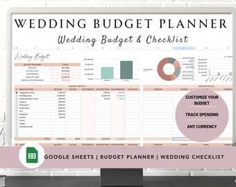 Planificador, seguimiento y lista de verificación del presupuesto para bodas (Hoja de cálculo de Google)