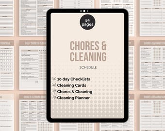 Planificador de limpieza imprimible, tabla de tareas y listas de verificación (PDF)