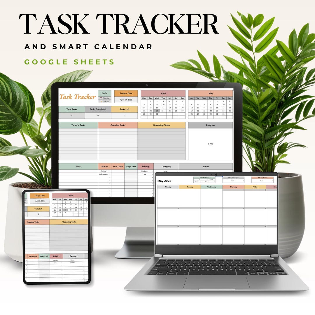 Smart Task Tracker | Google Sheets Calendar (digital Download) - Etsy