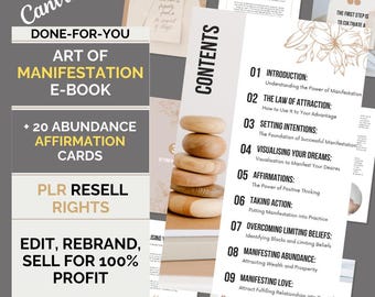 Libro electrónico PLR "El Arte de la Manifestación" con derechos de reventa - Bienestar / Coaches / Terapeutas / Comercializadores