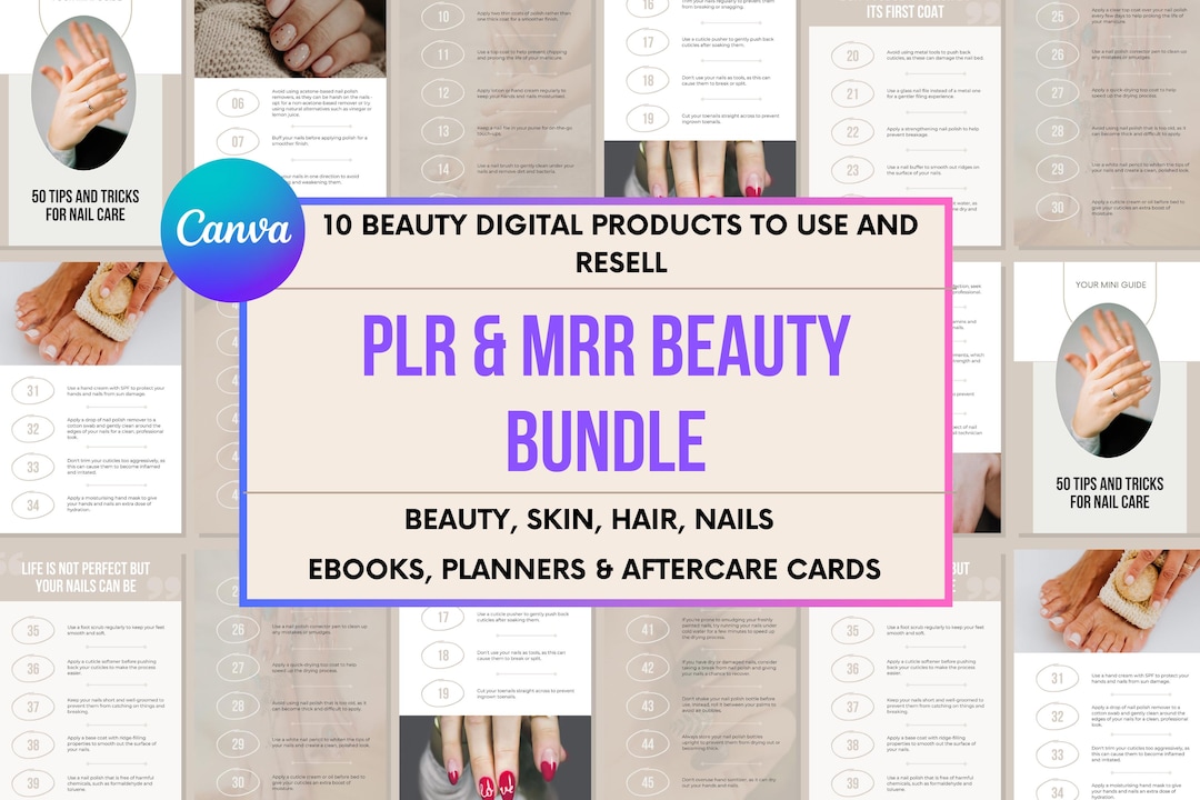 Beauty Digital Product Bundle | PLR MRR, Canva Templates - Etsy UK