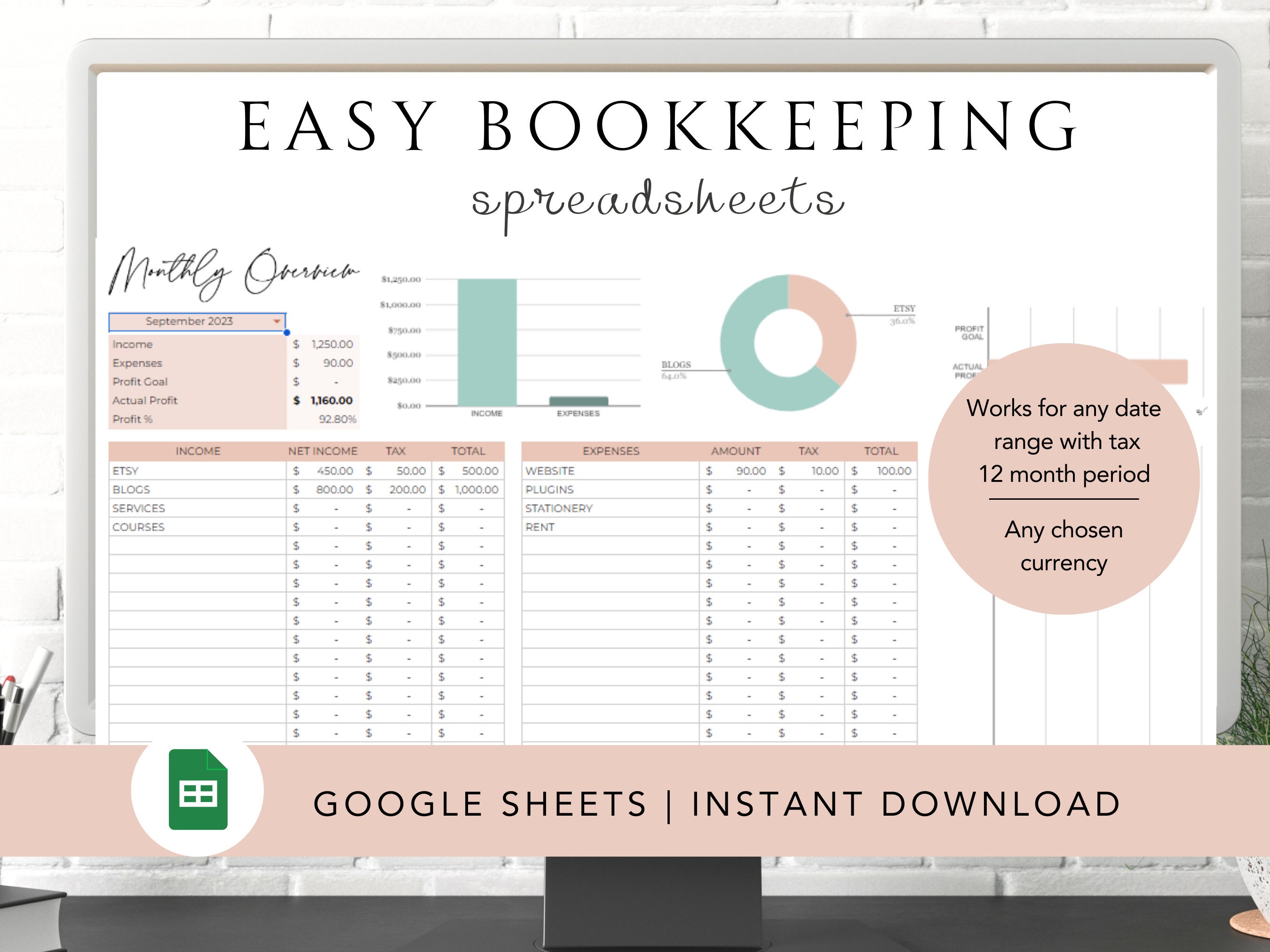 Small Business Bookkeeping Template Business Bookkeeping Google