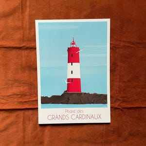 LIQUIDACIÓN - Faro de los Grands Cardinaux, póster impreso para decoración de pared
