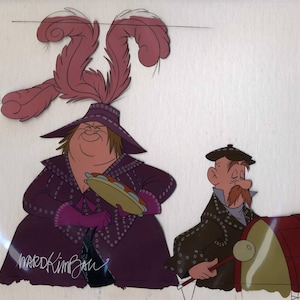 Original Production Cel of Two Members of the Pearly Band from Mary Poppins (1964) Signed by Ward Kimball