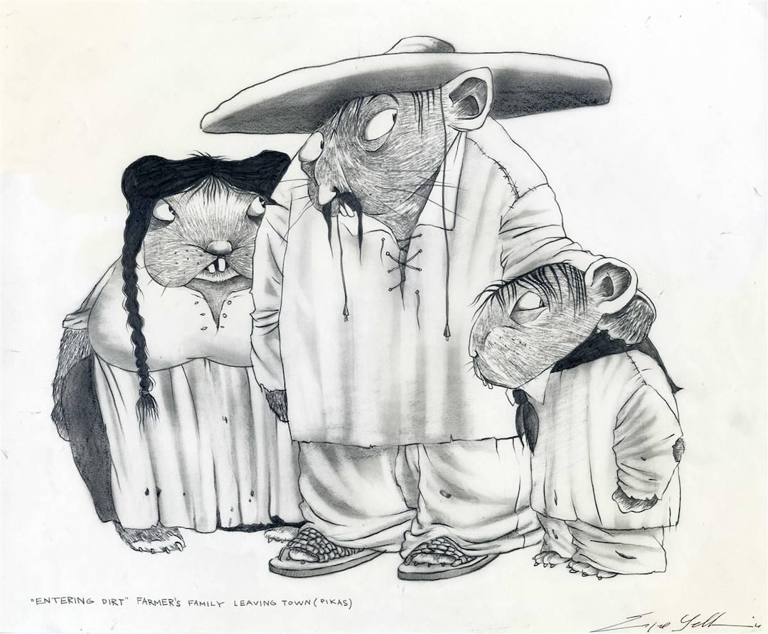 Original Production Character Drawing of Farmer Family of Pikas From ...