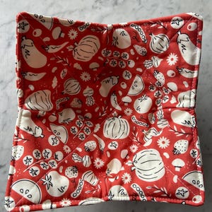 Vegetable-themed Bowl Cozy - Quilted fabric bowl holder