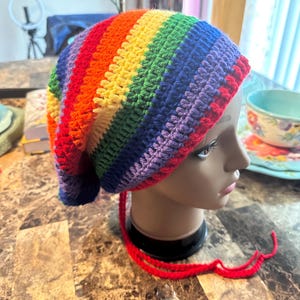 Rainbow Pride LocSock/Tam w/drawstring