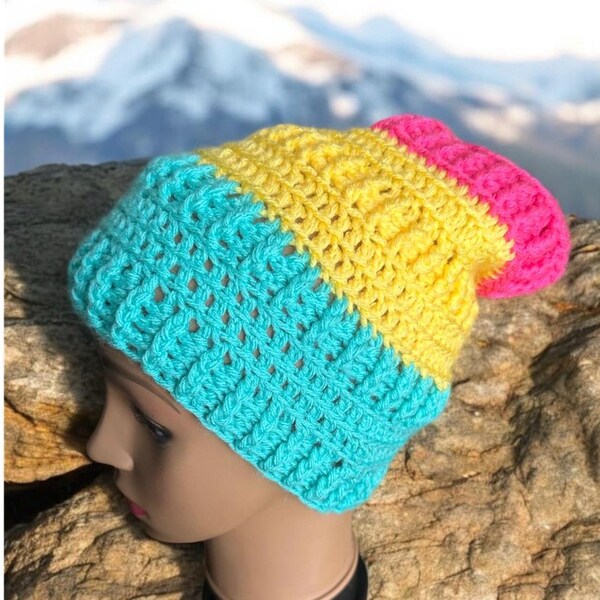 Pansexual Pride Slouchy Beanie