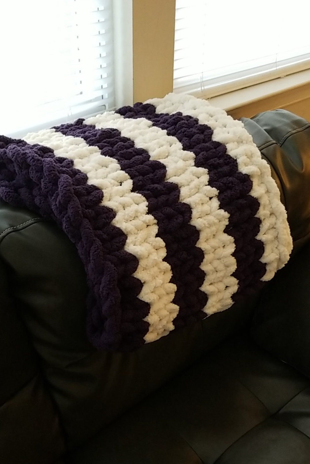 Custom Handmade Chunky Knit Yarn Blanket 50x40 Inches Etsy