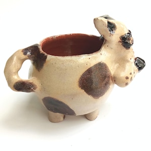 Handmade Ceramic Dog Planter, Cute Animal Pot, Sculptural Mug, Unique Pottery Decor, Artisan Gift Idea, Pencil Holder, Catchall Dish