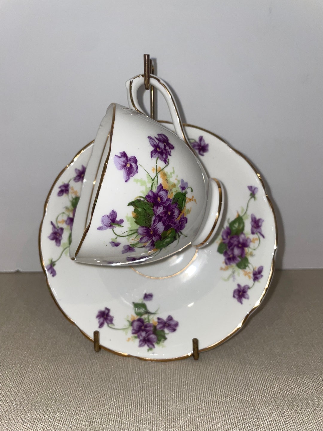 Duchess Bone China England Tea Cup & Saucer Purple Violet Etsy