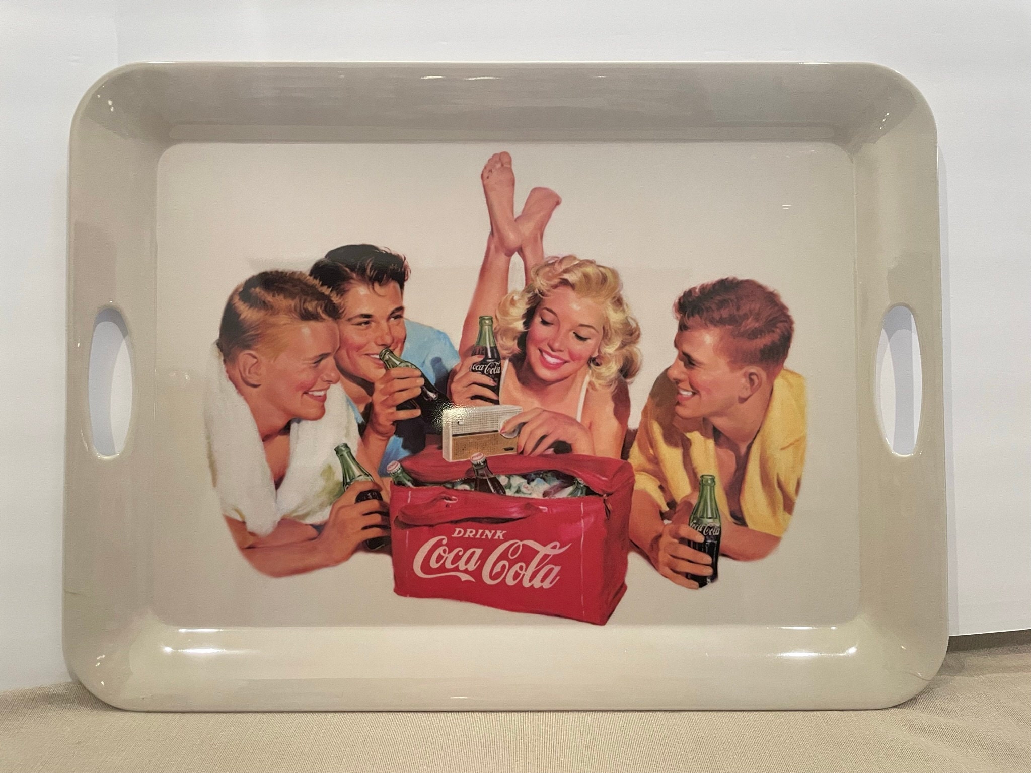 Mesa Plegable Coca Cola Rectangular Pequeña - Mesa Auxiliar Ideal