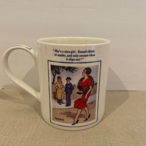 Donald McGill British Seaside Postcard Art Fine China Mug: She's A Nice Girl.