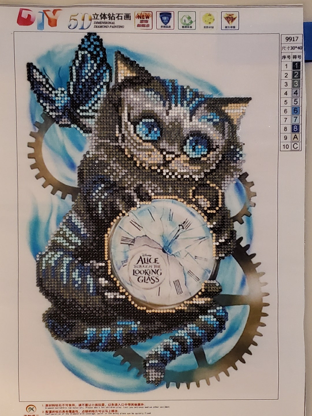 Completed Diamond Painting - Cheshire Cat Alice Through the