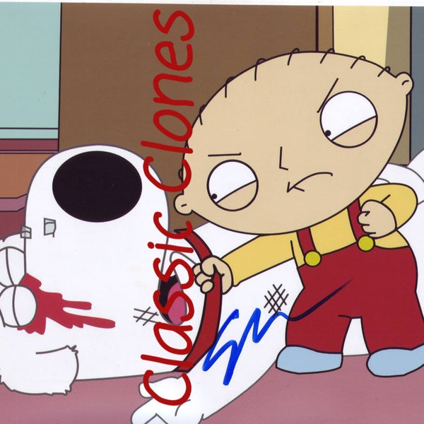 Seth MacFarlane Signed Autographed Premium Quality Reprint 8x10 Family Guy Brian and Stewie Griffin Photo
