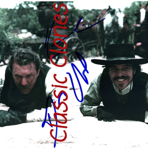 Kevin Costner and Dennis Quaid Autographed Premium Quality Reprint 8x10 Wyatt Earp and Doc Holliday Photo