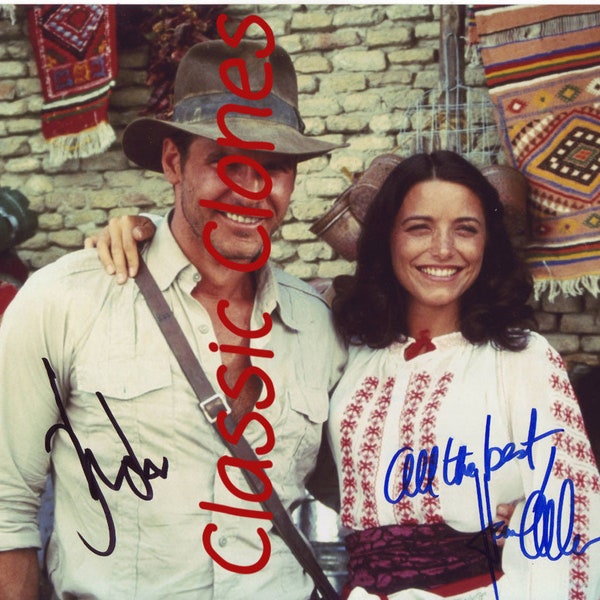 Harrison Ford and Karen Allen Signed Autographed Premium Quality Reprint 8x10 Indiana Jones Photo