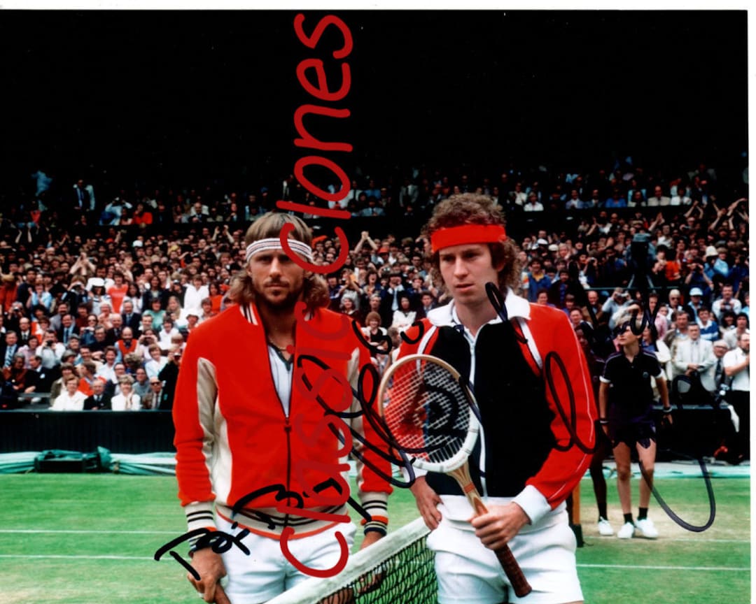 テニス　男子　ビョルン・ボルグ  証明書付き　直筆サイン入りフォト ジョン・マッケンロー & ビョルン・ボルグ 直筆サインフォト