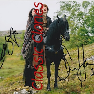 Caitriona Balfe and Sam Heughan Signed Autographed Premium Quality Reprint 8x10 Outlander Photo