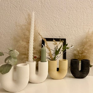 U-shaped candlesticks/vases (beige currently not available)