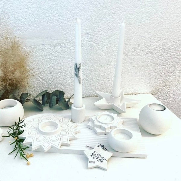 Candlestick swarm (star candlestick, ice crystal candlestick, Christmas ball candlestick)