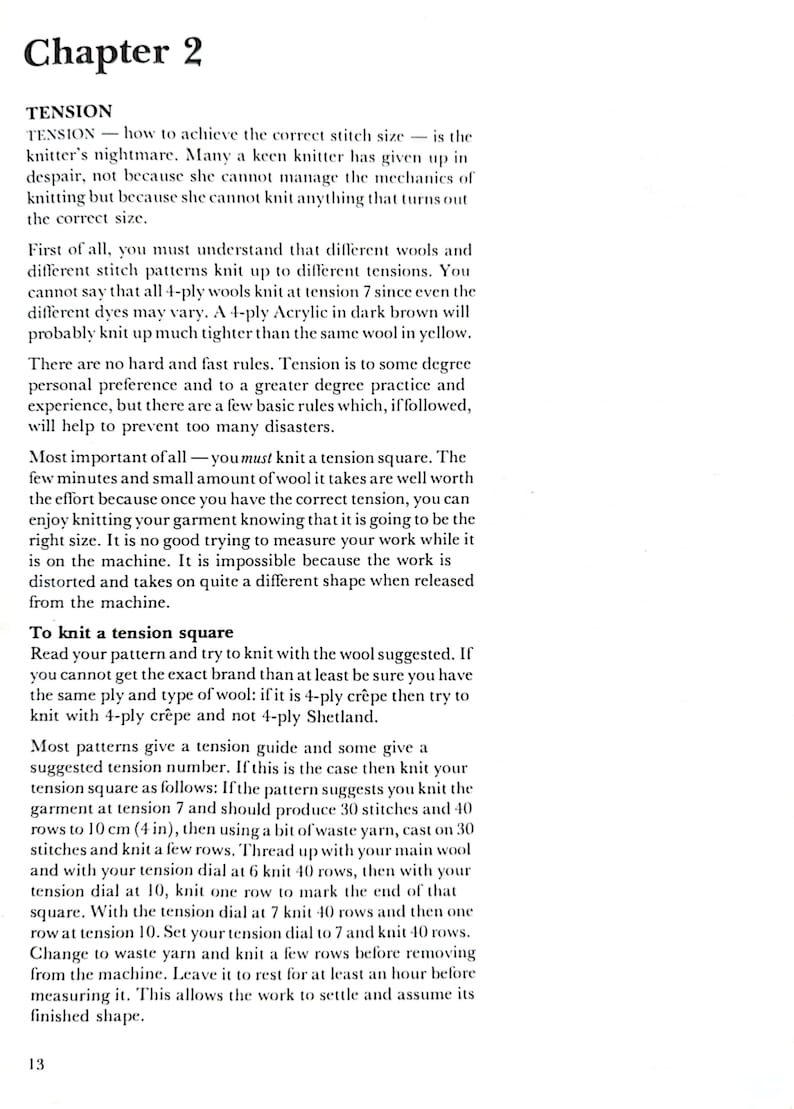Knitmaster Knitting Machine Basic Techniques Instructions and Knitting ...