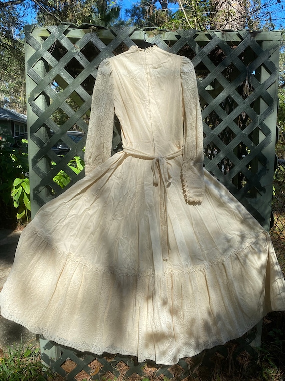 1970s Bohemian Gunne Sax inspired handmade wedding dr… - Gem