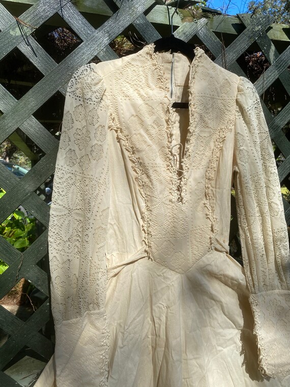 1970s Bohemian Gunne Sax inspired handmade wedding dr… - Gem