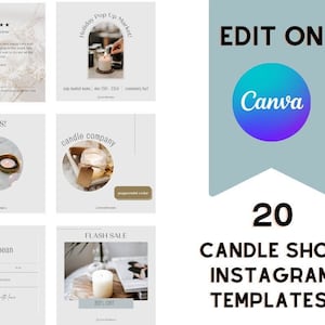 Candle Instagram Template | Candle business social media | Candle Shop Instagram | Minimal Candle Instagram | Candle Brand | Candle Maker