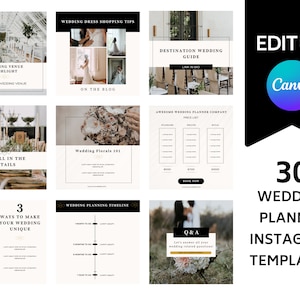Hochzeitsplaner Instagram Vorlagen | Canva Vorlagen | Social Media Grafiken für Hochzeitsfotograf | Event Planner Grafiken