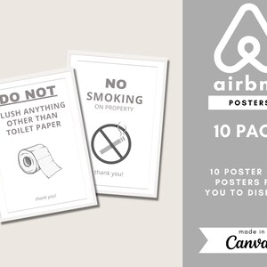 Airbnb Posters | Airbnb Signs | Airbnb Instructions |  Airbnb Host Template | Vrbo Template | Vacation House Rental | Airbnb Canva template