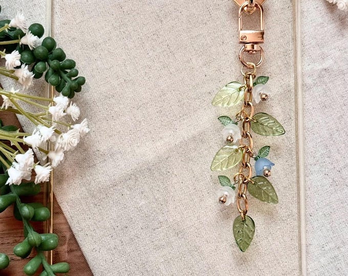 Floral Kindle Case Charm: Chain for Ereader Case, Bookish Accessory, Gift for Book Lovers