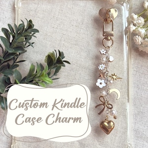 Charm Kindle | Étui pour Kindle | Accessoire | Dragonne pour Kindle | Personnalisé | Or | Argent | Livre | Cadeau