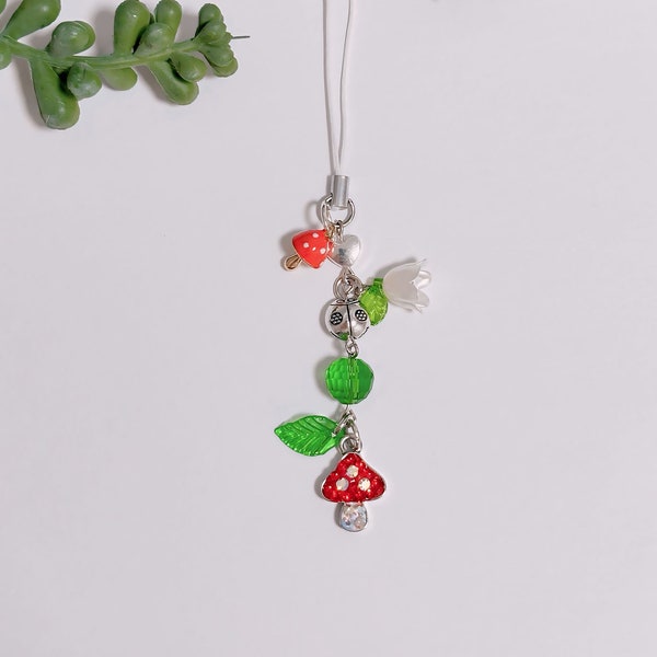 Mushroom Garden Phone Charm | Dust Plug/ Auxiliary Charm | Bookmark